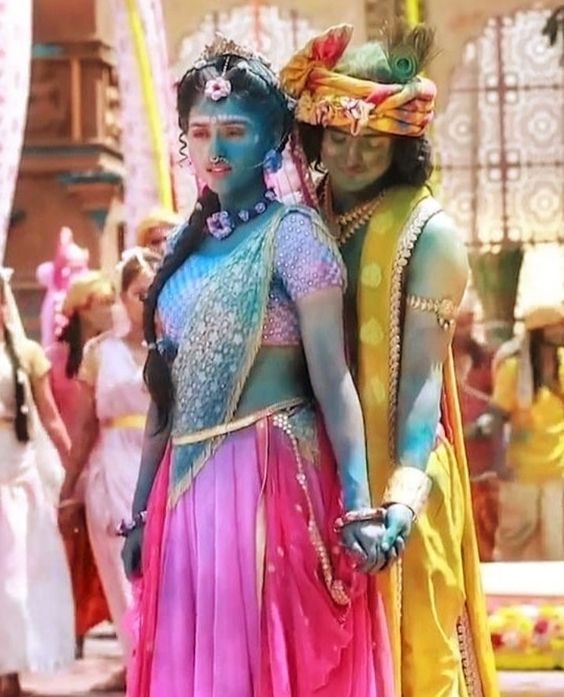 best radha krishna holi image