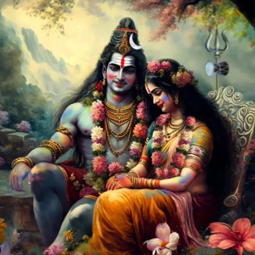 Shiv vivah  Siva parvathi love images God illustrations Lord shiva  painting