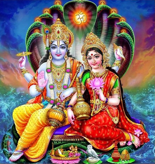 vishnu bhagwan and laxmi mata photo