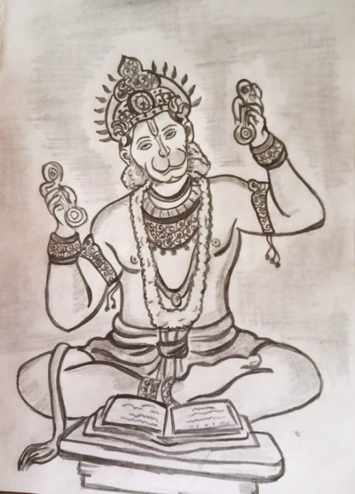 Buy Hanuman ji drawing Artwork at Lowest Price By PrinceArtz