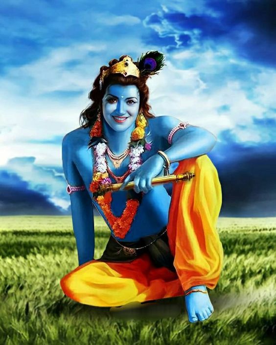 Get the most stunning wallpaper of Lord Krishna with his divine flute, and feel the rhythm of his music.