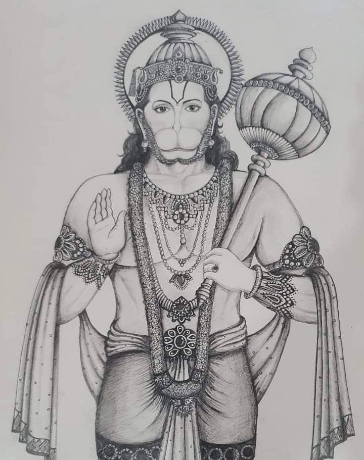 24+Best Pencil Drawing Of Hanuman Ji