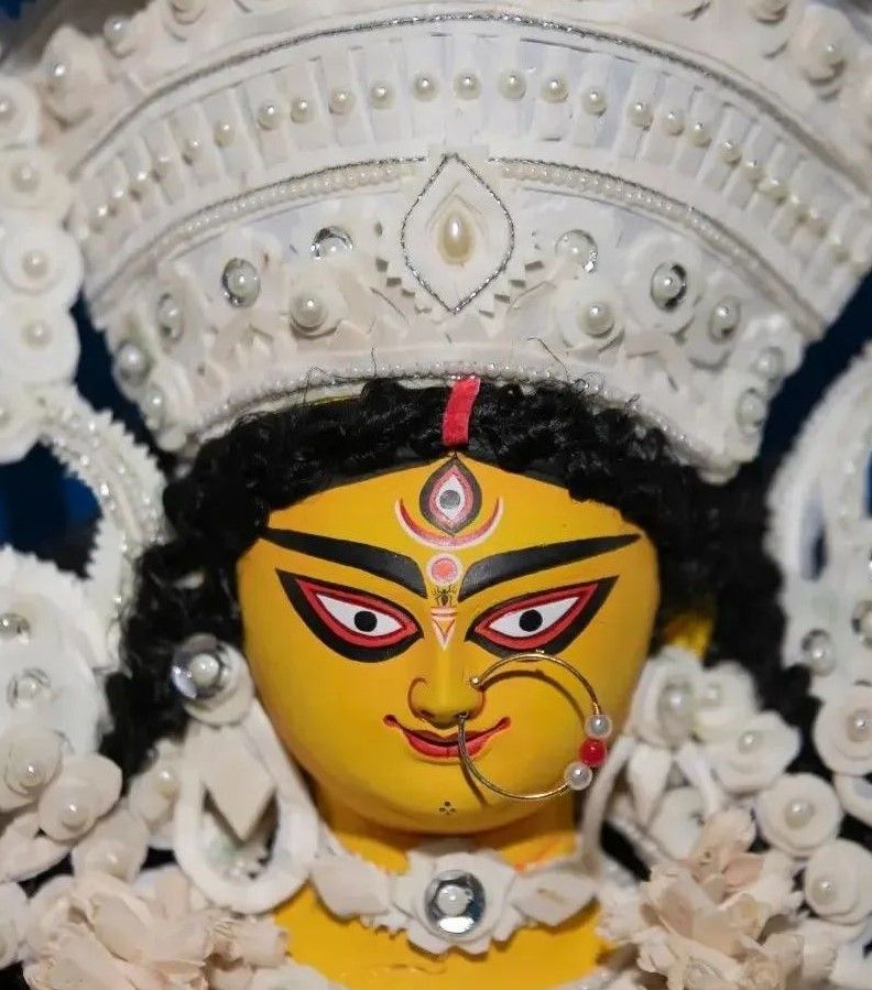 Hindu Deity Durga mata face photo