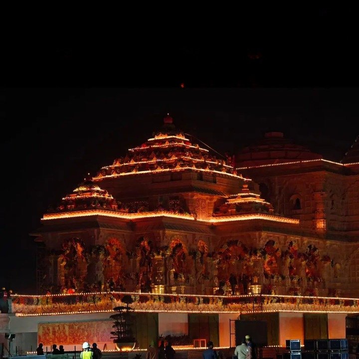 ayodhya ram mandir night photo